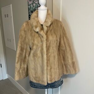 Elegant Tan Fur Coat